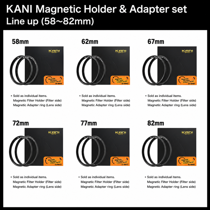 KANI Magnetic Holder & Adapter Ring(49mm–95mm)